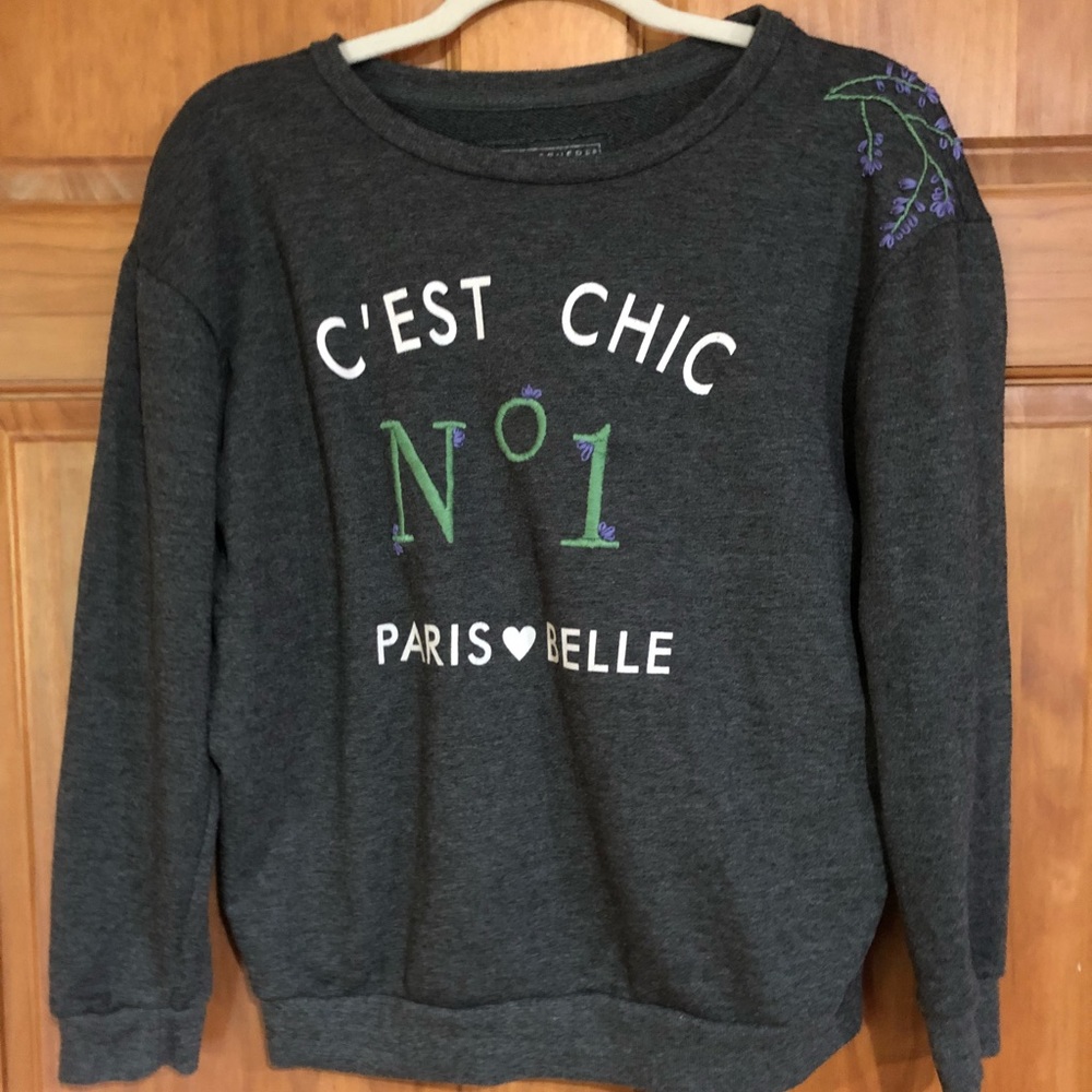 Graphic Sweater W/ Embroidered Detail